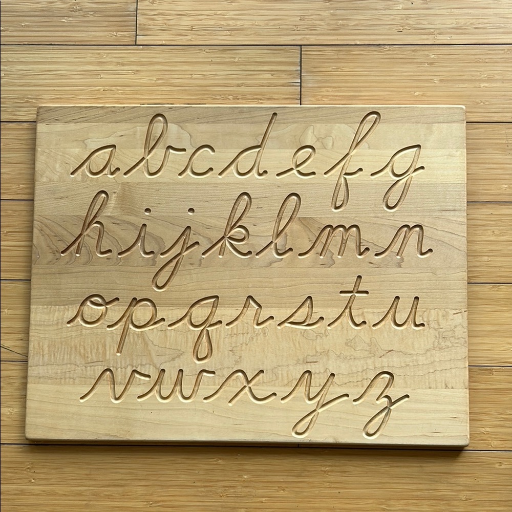 Reversible Wooden Alphabet Tracing Board - Cursive